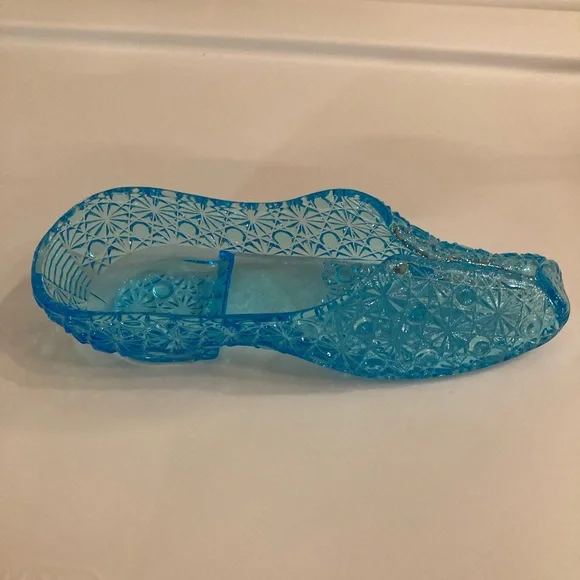 EAPG - Antique Bryce Brothers Daisy & Button Blue Glass Shoe - Picture 13 of 16